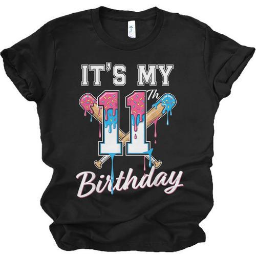 Baseball 11 Year Old Ice Cream Drip 11th Birthday Boys Unisex Jersey T-Shirt - Sportilla