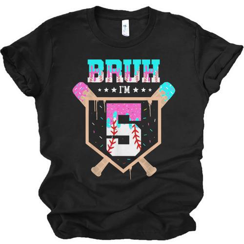 Baseball 5 Year Old Ice Cream Drip 5th Birthday Boys Player Unisex Jersey T-Shirt - Sportilla
