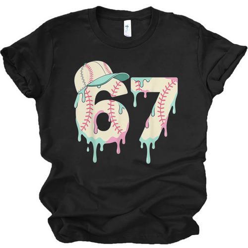 Baseball 67 Drip Six Seven Baseball Dripping Boys Kids Unisex Jersey T-Shirt - Sportilla