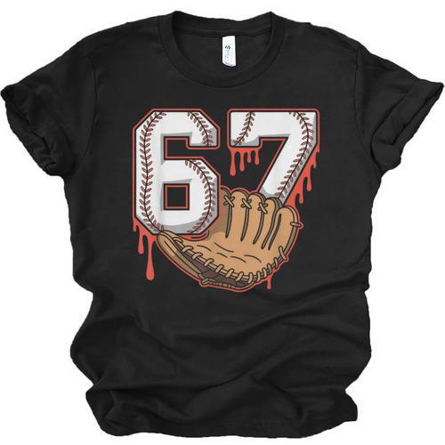 Baseball 67 Six Seven Alpha Slang 6 7 Meme Kids Teachers Boy Unisex Jersey T-Shirt - Sportilla