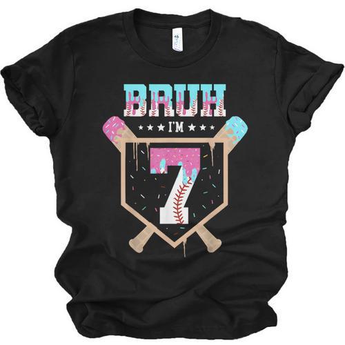 Baseball 7 Year Old Ice Cream Drip 7th Birthday Boys Player Unisex Jersey T-Shirt - Sportilla