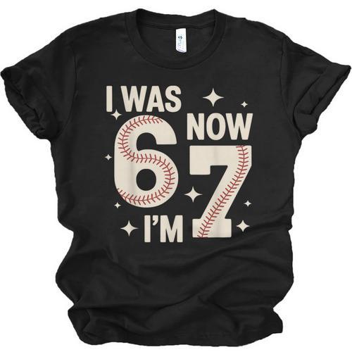 Baseball 7th Birthday 6 7 Years Old I Was 6 Now I'm 7 Unisex Jersey T-Shirt - Sportilla