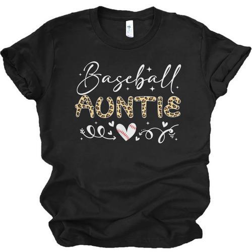 Baseball Auntie Leopard Baseball Heart Unisex Jersey T-Shirt - Sportilla