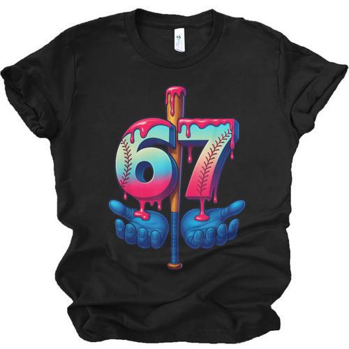 Baseball Bat Hands Drip 67 Six Seven Gen Alpha Slang Meme Unisex Jersey T-Shirt - Sportilla