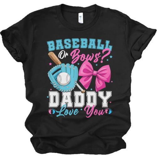 Baseball Or Bows Daddy Loves You Gender Reveal Family Unisex Jersey T-Shirt - Sportilla