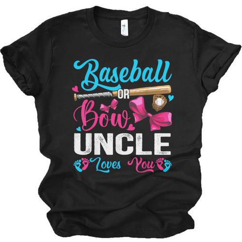 Baseball Or Bows Uncle Loves You Gender Reveal Unisex Jersey T-Shirt - Sportilla