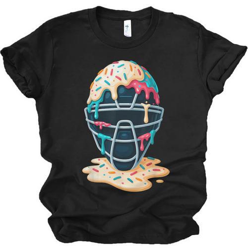 Baseball Catcher Mask Ice Cream Dripping Baseball Boy Youth Unisex Jersey T-Shirt - Sportilla