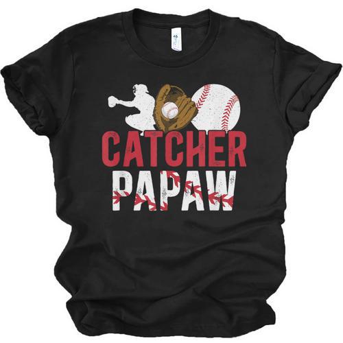 Baseball Catcher Papaw Proud Papaw Of A Baseball Catcher Unisex Jersey T-Shirt - Sportilla