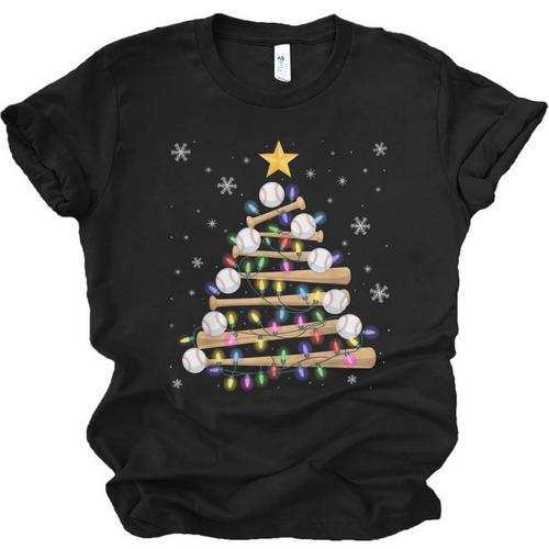 Baseball Christmas Tree Light Xmas Baseball Boys Kids Unisex Jersey T-Shirt - Sportilla