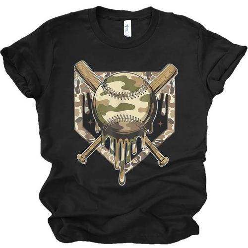 Baseball Drip For Boys Ice Cream Dripping Boys Baseball Camo Unisex Jersey T-Shirt - Sportilla