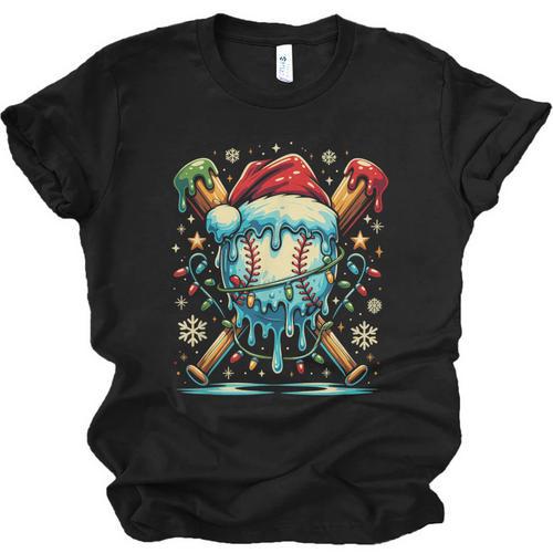 Baseball Drip Boys Youth Santa Christmas Baseball Unisex Jersey T-Shirt - Sportilla