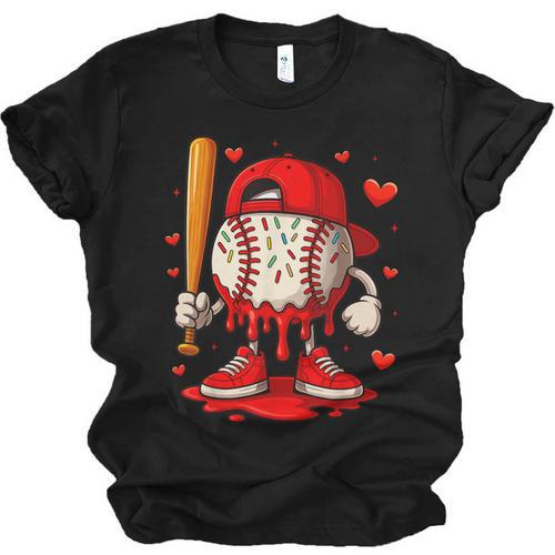Baseball Drip Ice Cream Apparel Boys Kids Valentines Day Unisex Jersey T-Shirt - Sportilla