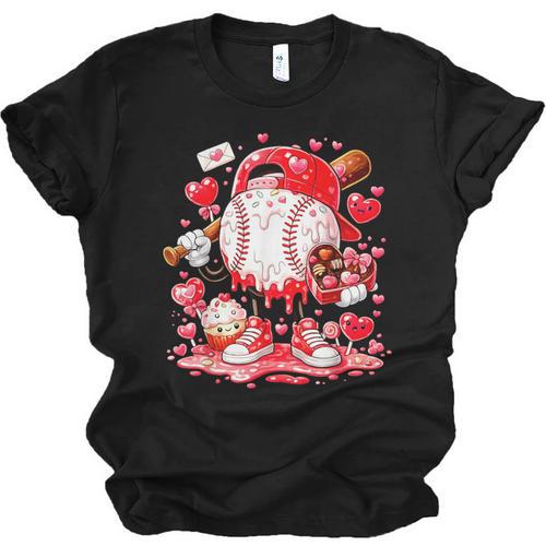 Baseball Drip Ice Cream Boys Kids Youth Valentines Unisex Jersey T-Shirt - Sportilla