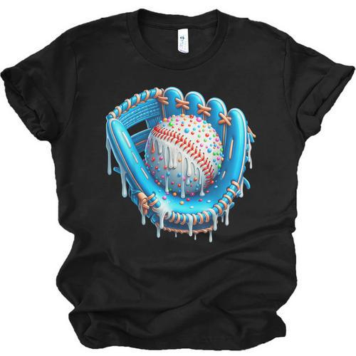 Baseball Drip Ice Cream Glove With Sprinkles Ball Boys Youth Unisex Jersey T-Shirt - Sportilla