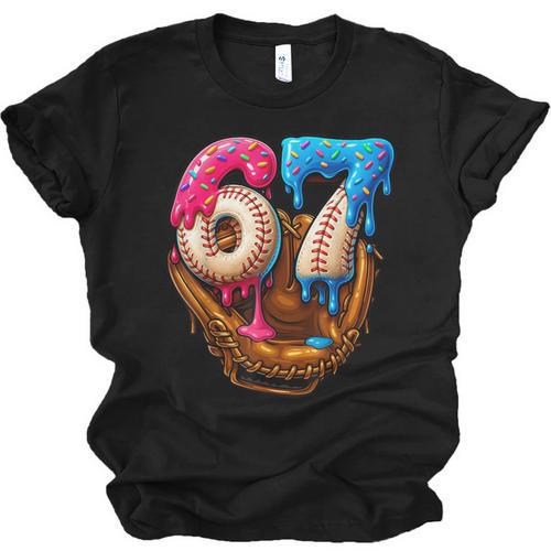 Baseball Drip Ice Cream Number 67 Player Or 67th Birthday Unisex Jersey T-Shirt - Sportilla
