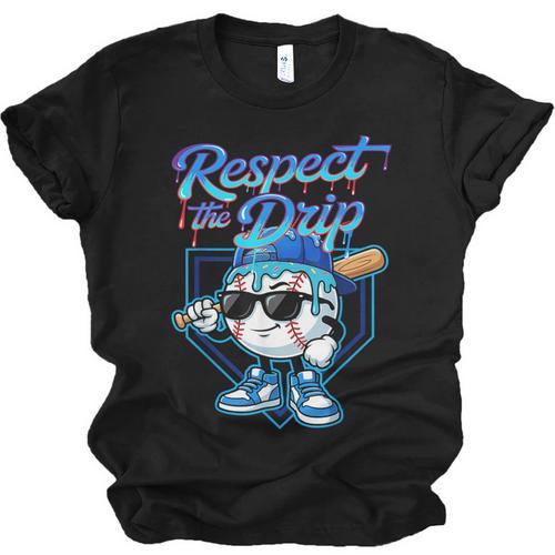 Baseball Drip Ice Cream Respect The Drip Home Plate Boy Kids Unisex Jersey T-Shirt - Sportilla