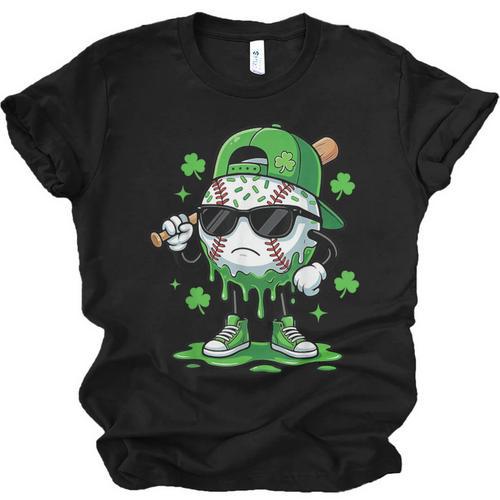 Baseball Drip Ice Cream Shamrock Kids Boy St Patrick’s Day Unisex Jersey T-Shirt - Sportilla