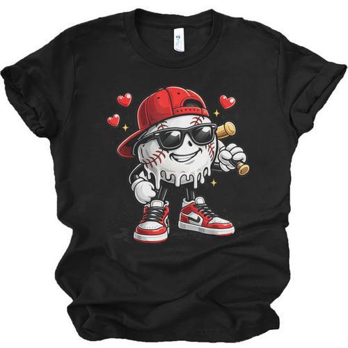 Baseball Drip Ice Cream Valentine’s Day Boys Kids Unisex Jersey T-Shirt - Sportilla