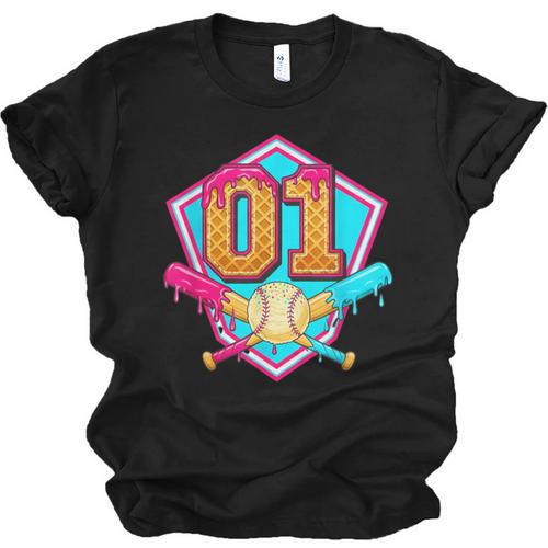 Baseball Drip Jersey Number 1 For Players & 1th Birthday Unisex Jersey T-Shirt - Sportilla