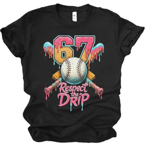 Baseball Drip Number 67 Player Sport For Men Women Kids Unisex Jersey T-Shirt - Sportilla
