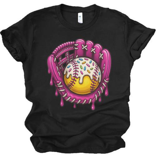 Baseball Drip Pink Glove Respect The Drip Youth Boys Girls Unisex Jersey T-Shirt - Sportilla