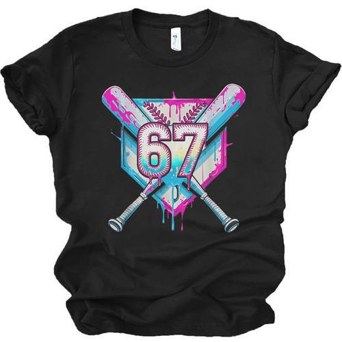 Baseball Dripping 67 Home Plate Six Seven Boy Kids Sports Unisex Jersey T-Shirt - Sportilla