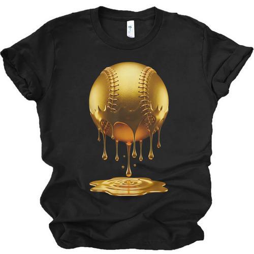 Baseball Dripping Drip Gold Sport Player Coach Baller Unisex Jersey T-Shirt - Sportilla