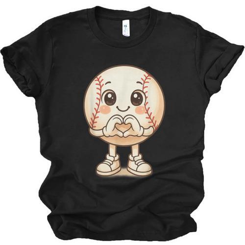 Baseball With Heart Hands Love Cute Baseball Unisex Jersey T-Shirt - Sportilla
