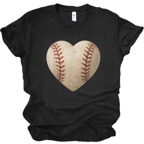 Baseball Heart Shape Valentines Day Love Boys Kids Men Unisex Jersey T-Shirt - Sportilla