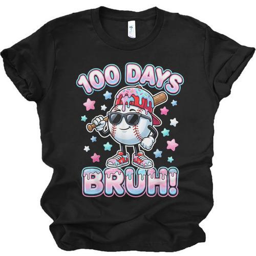 Baseball Ice Cram Drip 100 Days Of School 100th Boys Youth Unisex Jersey T-Shirt - Sportilla