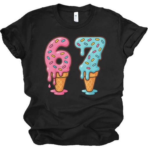 Baseball Ice Cream Drip 6 7 Kids 67 Birthday Unisex Jersey T-Shirt - Sportilla