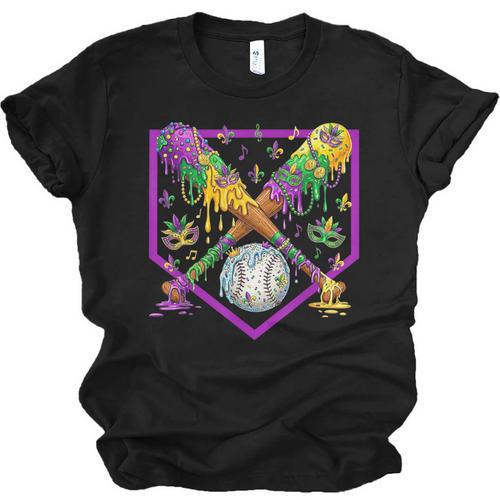 Baseball Ice Cream Drip Boys Mardi Gras Carnival Party Mask Unisex Jersey T-Shirt - Sportilla