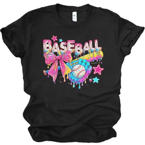 Baseball Ice Cream Drip Coquette Women Girls Mom Mama Unisex Jersey T-Shirt - Sportilla