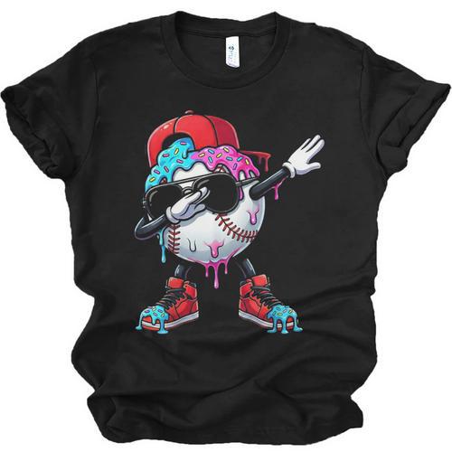 Baseball Ice Cream Drip Dabbing Sports Sprinkles For Boys Unisex Jersey T-Shirt - Sportilla