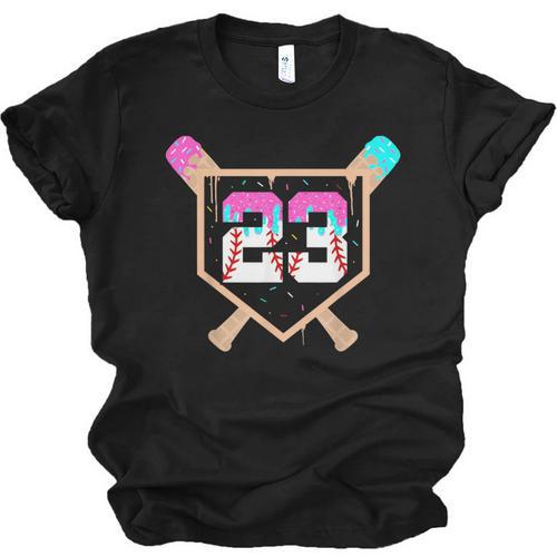 Baseball Ice Cream Drip Number 23 Player 23rd Birthday Unisex Jersey T-Shirt - Sportilla