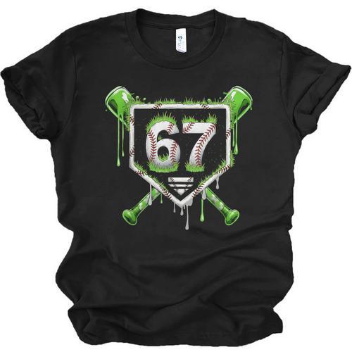 Baseball Ice Cream Drip Number 67 Player 67th Birthday Kids Unisex Jersey T-Shirt - Sportilla