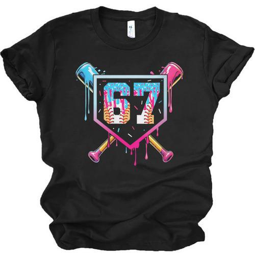Baseball Ice Cream Drip Number 67 Player 67th Birthday Unisex Jersey T-Shirt - Sportilla
