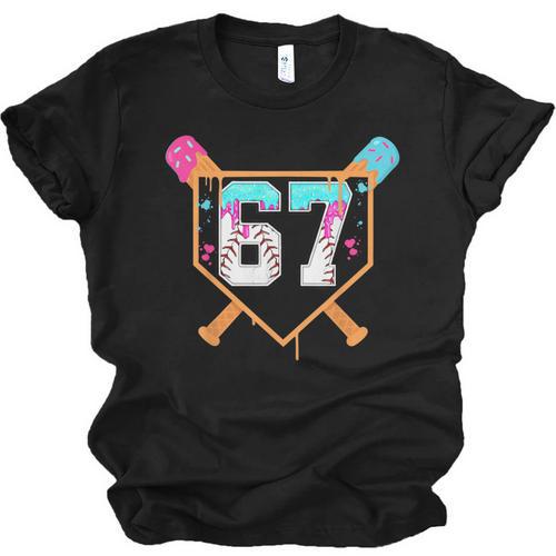 Baseball Ice Cream Drip Number 67 Player Six Seven Meme 6 7 Unisex Jersey T-Shirt - Sportilla