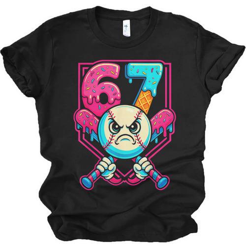 Baseball Ice Cream Drip Number 67 Six Seven Meme 67 Unisex Jersey T-Shirt - Sportilla