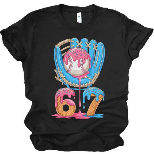 Baseball Ice Cream Drip Six Seven Gen Alpha Slang Meme 67 Unisex Jersey T-Shirt - Sportilla