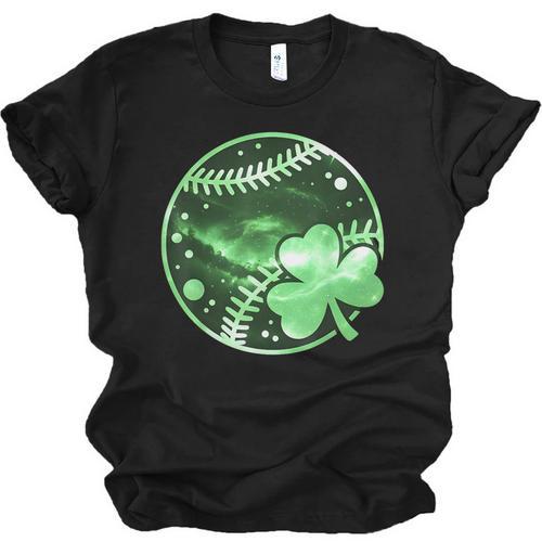 Baseball Irish Shamrock Lucky Clover St Patricks Day Boys Unisex Jersey T-Shirt - Sportilla