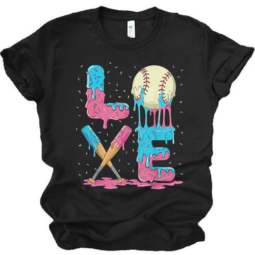 Baseball Love Drip Ice Cream Colorful Baseball Unisex Jersey T-Shirt - Sportilla