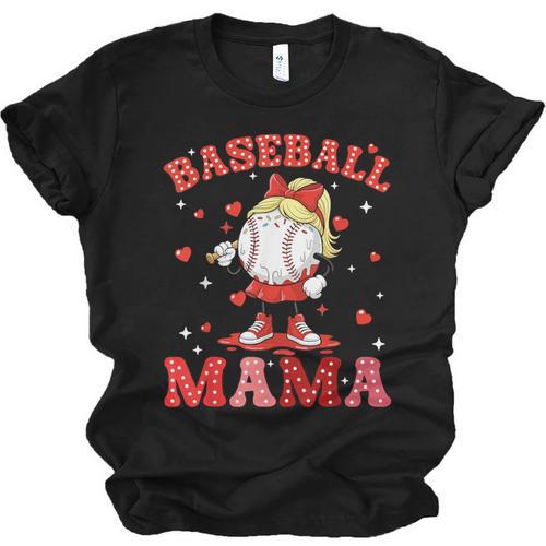 Baseball Mama Sports Mom Baseball Valentine Drip Girls Women Unisex Jersey T-Shirt - Sportilla