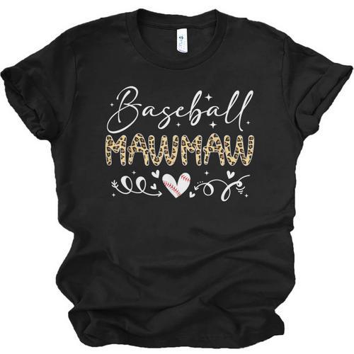Baseball Mawmaw Leopard Baseball Heart Unisex Jersey T-Shirt - Sportilla