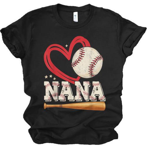 Baseball Nana Baseball Heart Family Matching Unisex Jersey T-Shirt - Sportilla