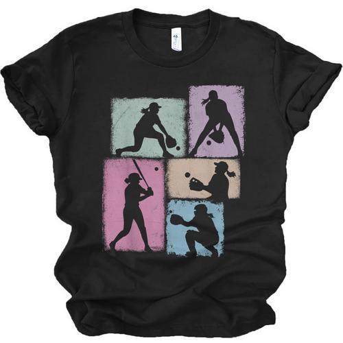 Baseball Player Collage Women Kids Coach Youth Girl Unisex Jersey T-Shirt - Sportilla