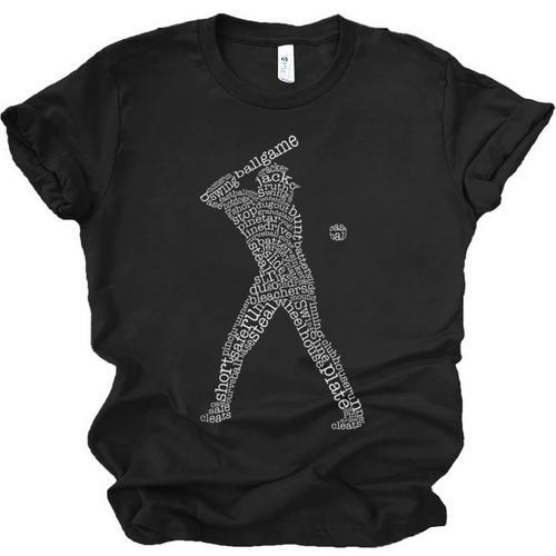 Baseball Player Typography Word Art Unisex Jersey T-Shirt - Sportilla