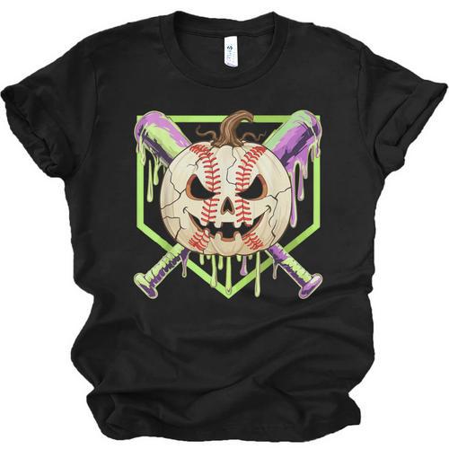 Baseball Pumpkin Halloween Baseball Drip Spooky Halloween Unisex Jersey T-Shirt - Sportilla