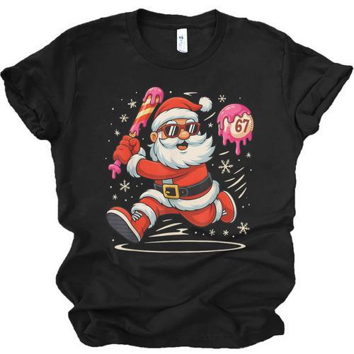 Baseball Santa 67 Baseball Christmas Pajamas Xmas Men Boy 67 Unisex Jersey T-Shirt - Sportilla