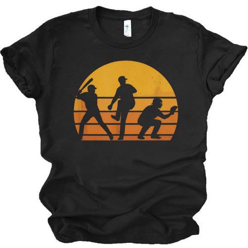 Baseball Tee Sunset Silhouette Players Men Women Kids Unisex Jersey T-Shirt - Sportilla